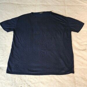 ZARA MEN Navy Blue Round Neck T-Shirt Short Sleeves. Thin Sweater Size XL.